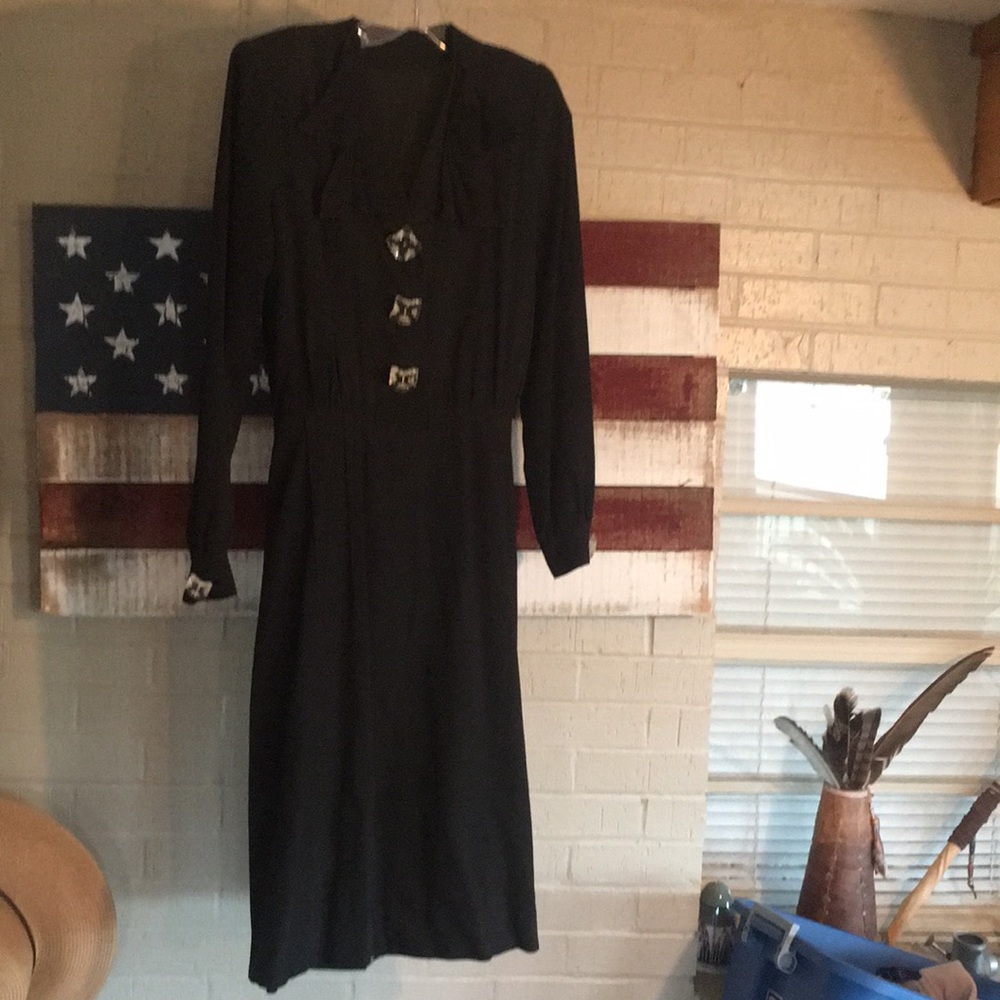 1920’s Vintage Bonnie & Clyde Black Dress Size Small Great Condition.